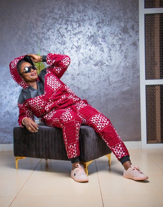 Ensemble BONBERS en pagne WAX UNI SEXE 100% coton - ROUGE