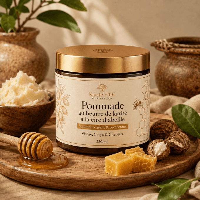 Pommade beurre de karité cire d'abeille