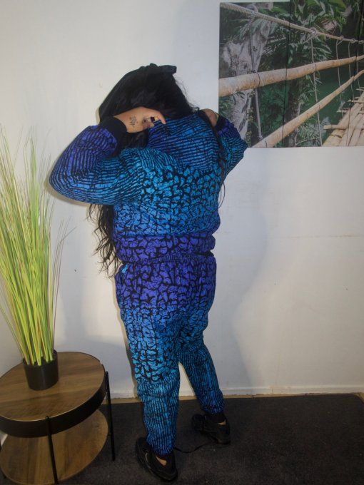 Ensemble BONBERS en pagne WAX UNI SEXE 100% coton - BLEU