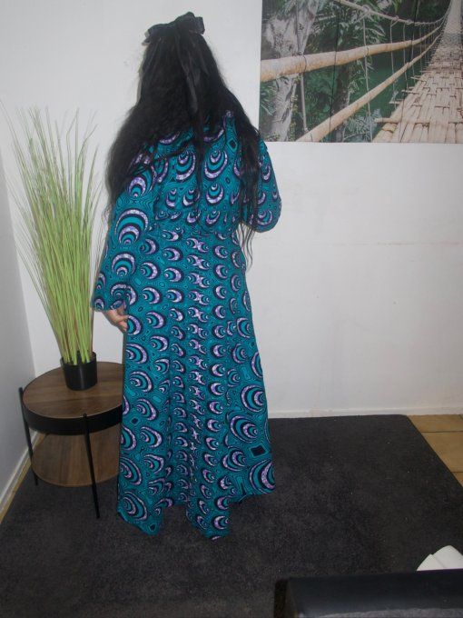 ROBE MANTEAU en pagne Wax 100% coton   