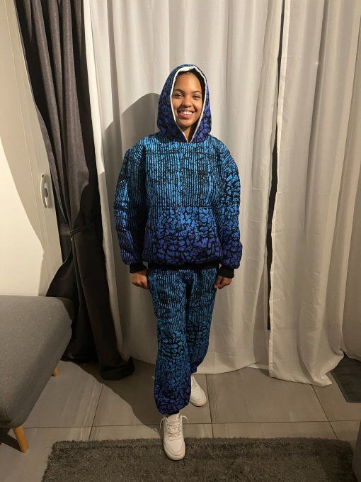Ensemble BONBERS en pagne WAX UNI SEXE 100% coton - BLEU