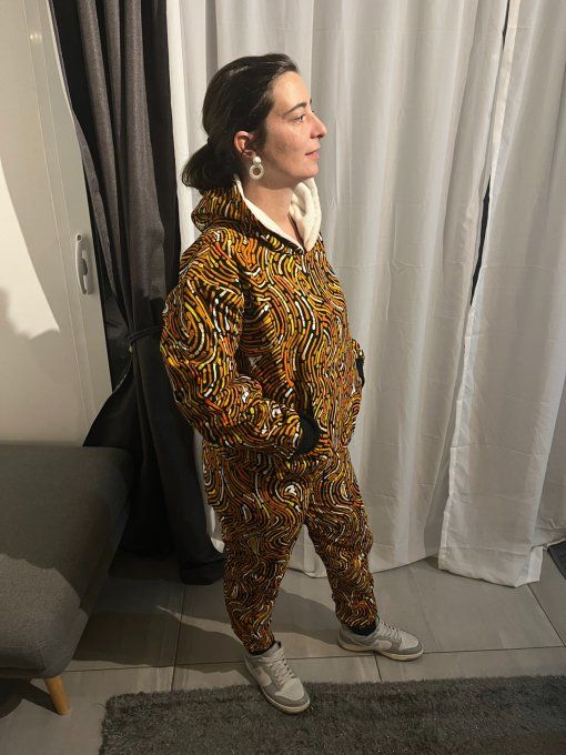 Ensemble BONBERS en pagne WAX UNI SEXE 100% coton  - JAUNE