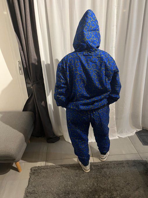Ensemble BONBERS en pagne WAX UNI SEXE 100% coton - BLEU 