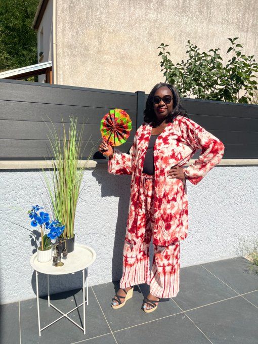 ENSEMBLE 2 PIECES LEILA en PAGNE KOKODUNDA 100% coton Adapté à toutes les tailles et très Stylé.