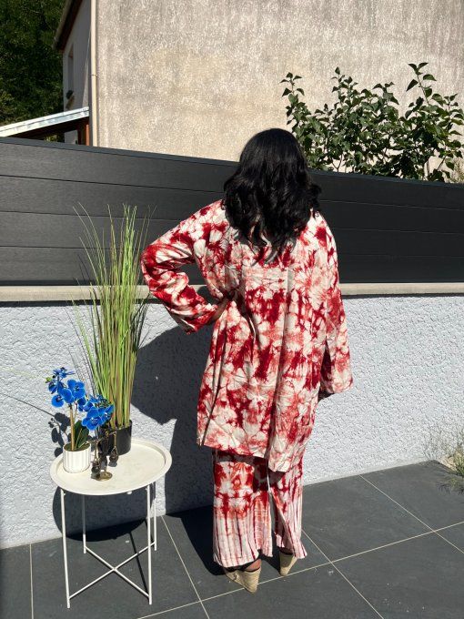ENSEMBLE 2 PIECES LEILA  en PAGNE KOKODUNDA 100% coton Adapté à toutes les tailles et très Stylé. 