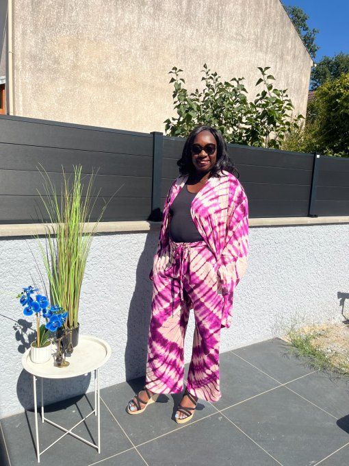 ENSEMBLE 2 PIECES LEILA en PAGNE KOKODUNDA 100% coton Adapté à toutes les tailles et très Stylé.