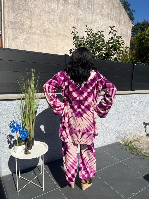 ENSEMBLE 2 PIECES LEILA  en PAGNE KOKODUNDA 100% coton Adapté à toutes les tailles et très Stylé. 