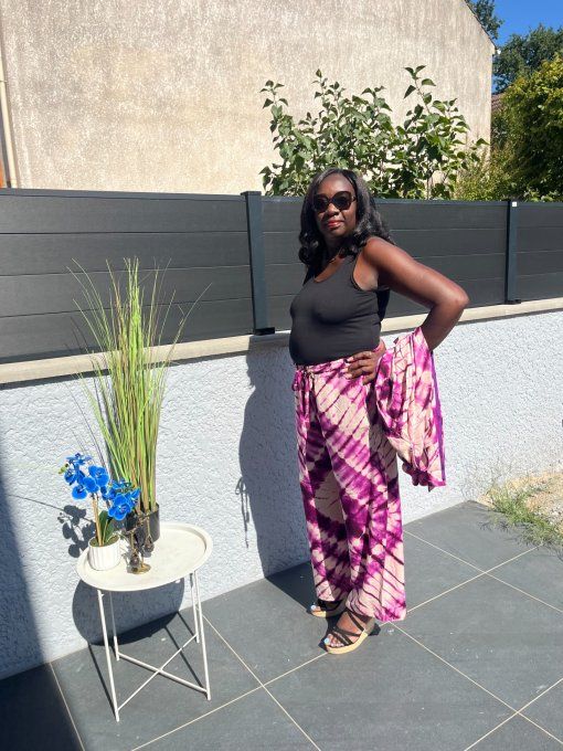 ENSEMBLE 2 PIECES LEILA  en PAGNE KOKODUNDA 100% coton Adapté à toutes les tailles et très Stylé. 