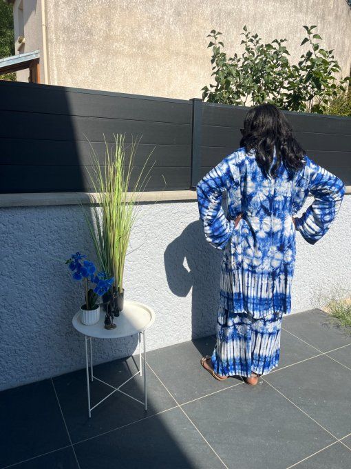 ENSEMBLE 2 PIECES LEILA  en PAGNE KOKODUNDA 100% coton Adapté à toutes les tailles et très Stylé. 