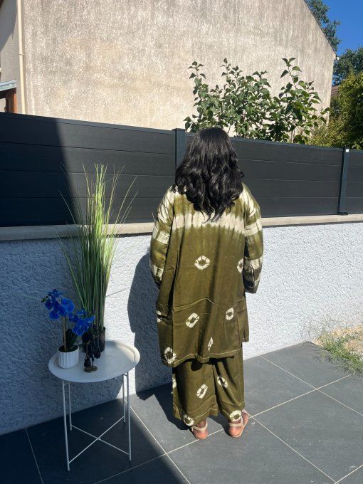 ENSEMBLE 2 PIECES LEILA  en PAGNE KOKODUNDA 100% coton Adapté à toutes les tailles et très Stylé. 