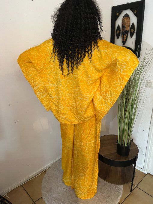 ENSEMBLE DEUX PIECES "OCEANE" 100% coton en pagne ADIRE 