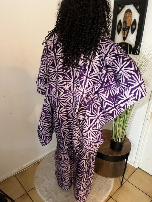 ENSEMBLE DEUX PIECES "OCEANE" 100% coton en pagne ADIRE