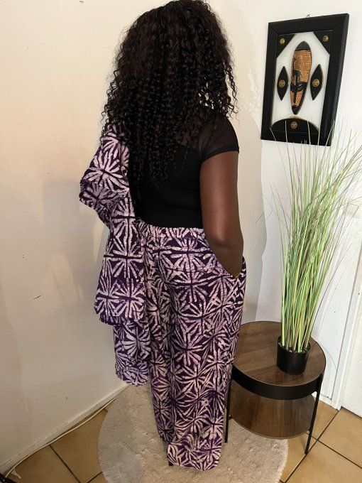 ENSEMBLE DEUX PIECES "OCEANE" 100% coton en pagne ADIRE