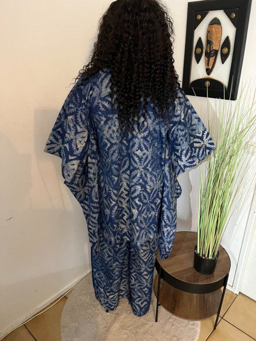ENSEMBLE DEUX PIECES "OCEANE" 100% coton en pagne ADIRE 