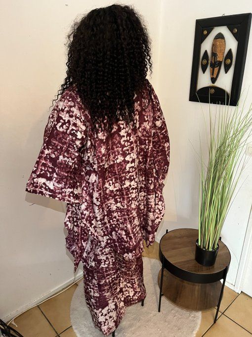 ENSEMBLE DEUX PIECES "OCEANE"  100% coton en pagne ADIRE